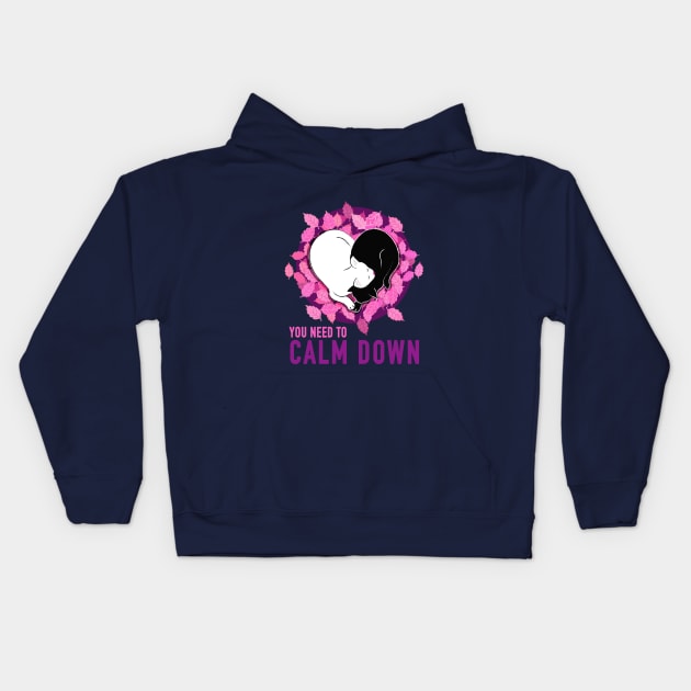 you need to calm down Kids Hoodie by Brash Ideas